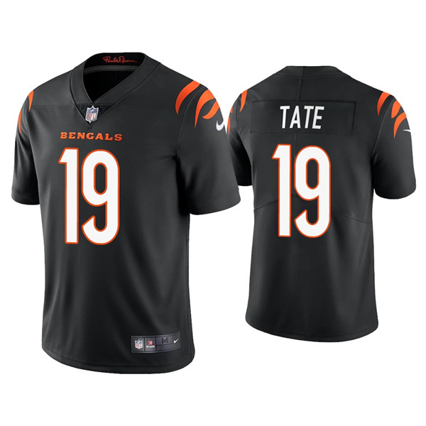 Men's Cincinnati Bengals #19 Auden Tate 2021 Black Vapor Untouchable Limited Stitched Jersey Men's Cincinnati Bengals #19 Auden Tate 2021 Black Vapor Untouchable Limited Stitched Jersey